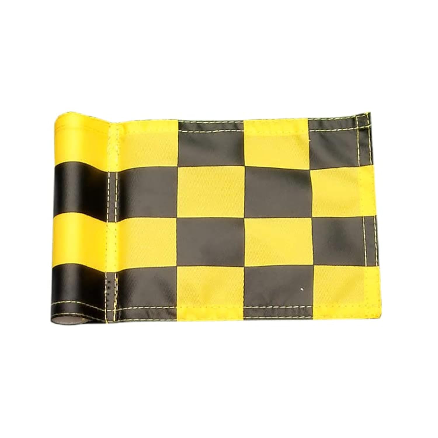 DRSUMLF Golf Flag, Black Yellow, 8"L x 6"H, Checkered, Waterproof Nylon, Indoor/Outdoor, General Use, Golf Flag