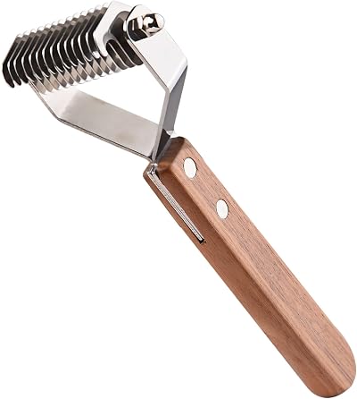 onebarleycorn Dog Grooming Coat Rake 14-Blade Undercoat Deshedding Tool