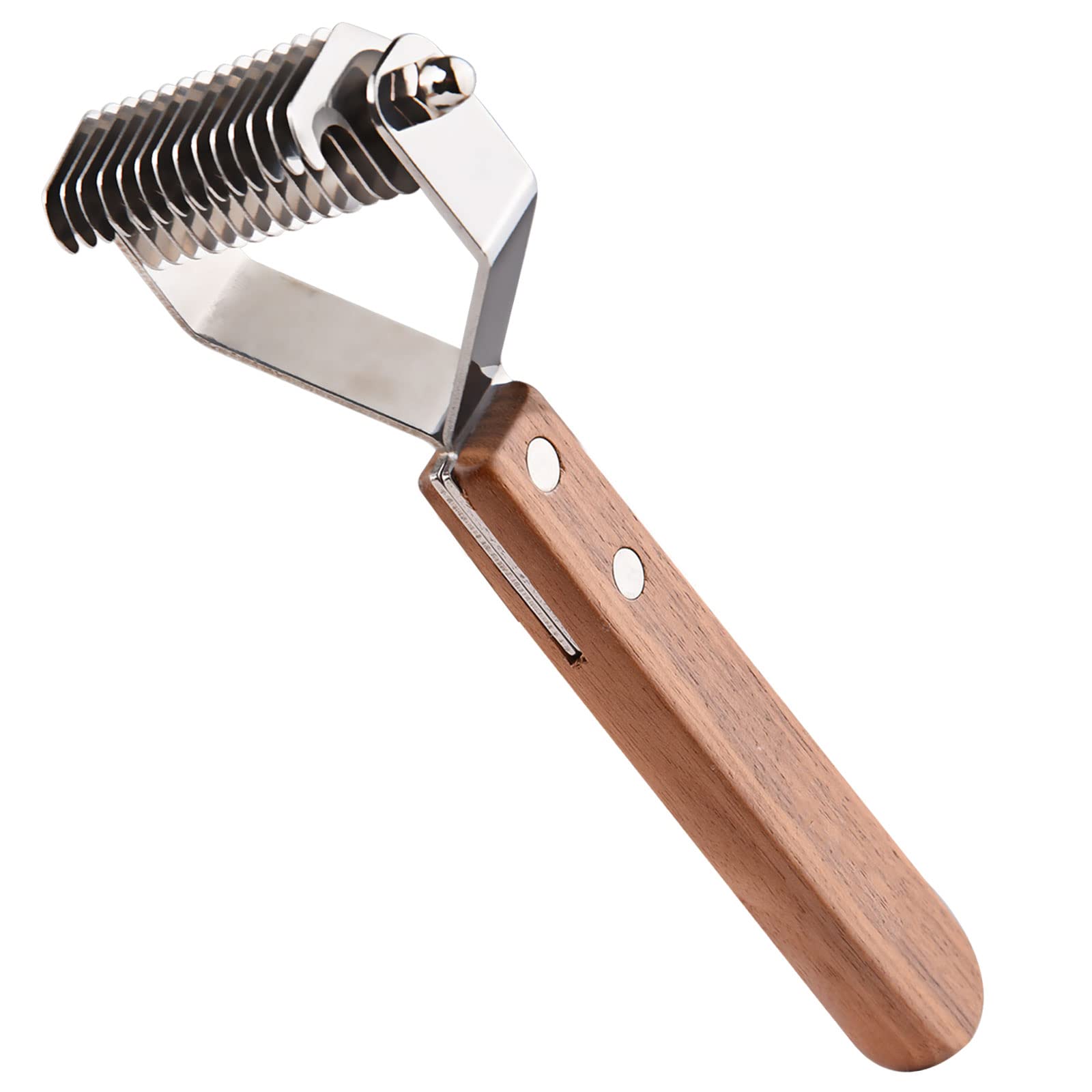 onebarleycorn coat king undercoat rake dog grooming comb,dog brushes for Shedding Stripping Brush Pet Dematting Comb for Dogs and Cats(14-Blades-S)