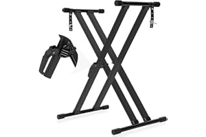 IPEB Double-X Keyboard Stand Adjustable Digital Piano Stand with Locking Straps Height Adjustable for School Musical Program,