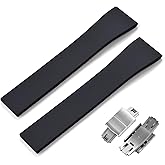 PTFULUOS CTS 18mm/20mm/22mm Quick Release Watch Band,Soft Fkm Rubber Straps with Butterfly Deployment Buckle,15 Colors for Men and Women