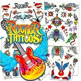 Rock Star Temporary Tattoos Party Favor Set (58 Rocker Tattoos)