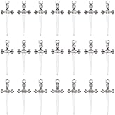 UNICRAFTALE about 60pcs Alloy Dagger Pendants Antique Silver Sword Pendants Bookmarks Charms for Book Lover Metal Dagger Pendant Anime Figures Decoration Charm for DIY Necklace Earring Making