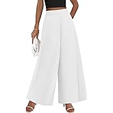 KIRUNDO Palazzo Pants for Women 2026 Elastic High Waisted Wide Leg Trousers | Soft Drape Dress Pant Business Casual Office Wo