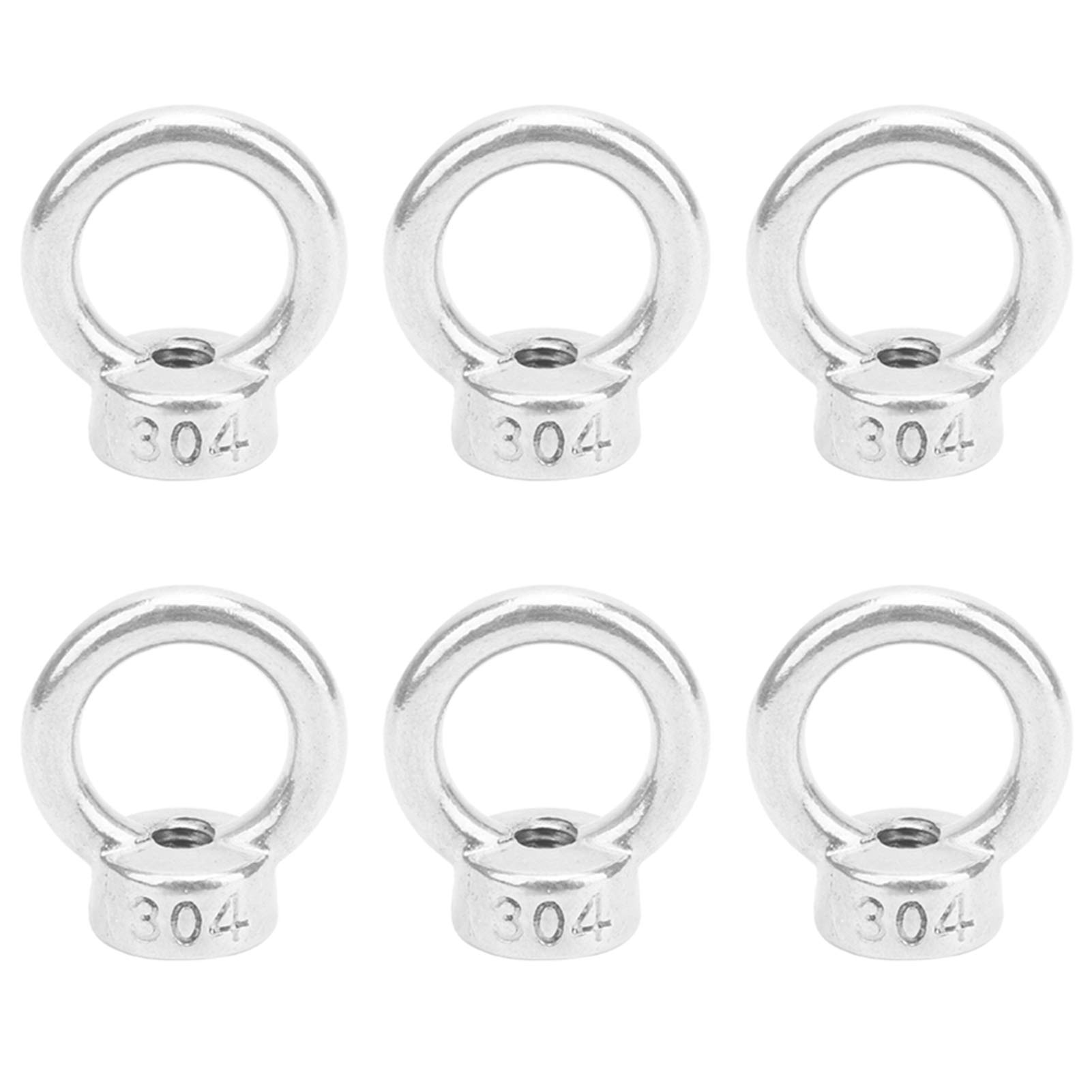 Kuuleyn Lifting Eye Nuts, 304 Stainless Steel M6 Female Thread Ring Shape Lifting Eye Nut for Cable Rope Supplies 10PCS