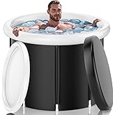 Hlonly 110 Gal Ice Bath Tub for Athletes - Insulated Cold Plunge Tub with Cover, XL Portable Foldable Ice Pod for Home, Gym &