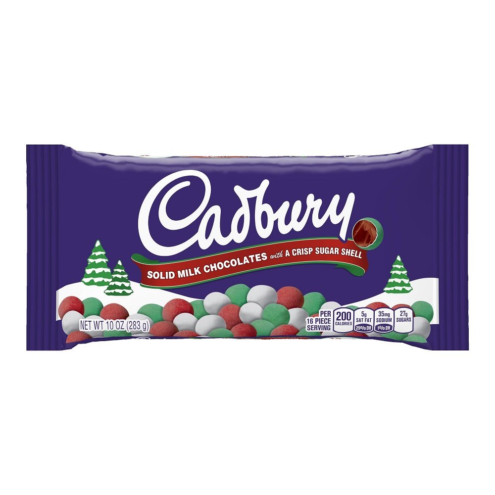 Cadbury Holiday Candy Coated Solid Milk Chocolates, 10Ounce Bag (Pack