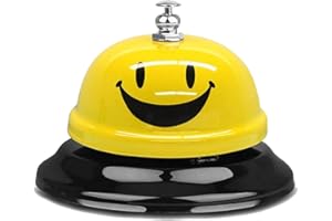 Wekoil Call Bell Lovely Smile Face Desk Service Bell Ding Bell for Restaurant Hotel Room Kitchen Party Office Elderly Large Yellow Cute Bell,3.3 inch Yellow