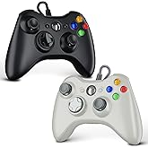 Zamia 2 Pack Wired Controller for Xbox 360, Compatible with xbox 360/PC Windows 10/8/7, with Upgraded Joystick, Double Vibration, 2.5mm headphone Jack