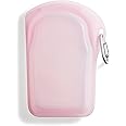 Stasher Premium Silicone Reusable Food Storage Go Bag, Pink, Microwave, Dishwasher, Oven and Freezer Safe, BPA Free, Leak-free, Eco-friendly, 18 Oz