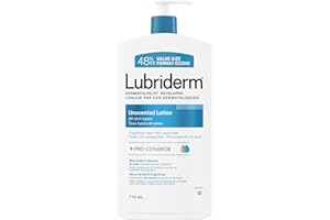 Lubriderm Unscented Lotion, Shea Butter and Glycerin, Dry Skin, Hand, Face Moisturizer, Fragrance Free, 710mL
