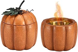 ROUNDFIRE Halloween Pumpkin Tabletop Fire Pit - Pumpkin Decor Ethanol Fire Pit, Fire Bowl, Mini Personal Fireplace