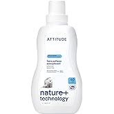 ATTITUDE Liquid Fabric Softener, Plant-Based & Vegan, HE Compatible, Naturally Derived, Wildflowers Scent, 40 Loads, 33.8 Fl Oz