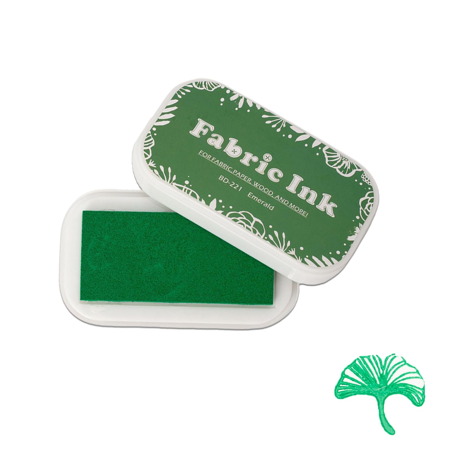 Sicheii Ink Pads for Rubber Stamps, Stamp Pad for Fabric Wood Paper Stamping, Washable Fingerprint Thumbprint Ink Pad, Craft Ink Pad Stamps Partner DIY Color (Green)