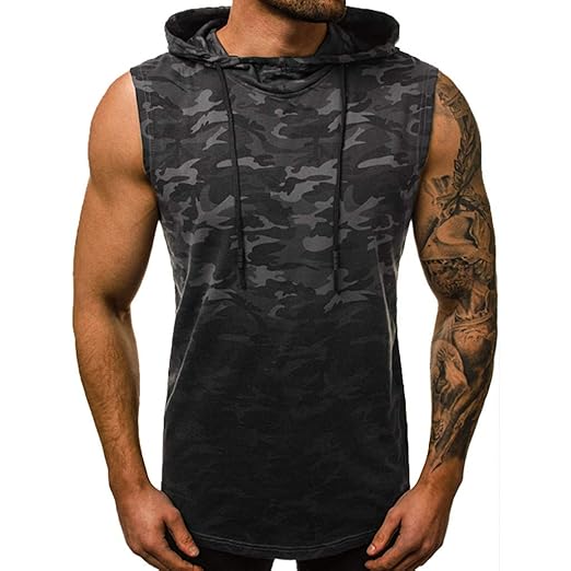 Rosennie Herren Training Tank Top Weste Hoodie Gym Fitnesss Sport Weste Jacke Sport Bekleidung Herren Sommer Ärmellos Hoodie 