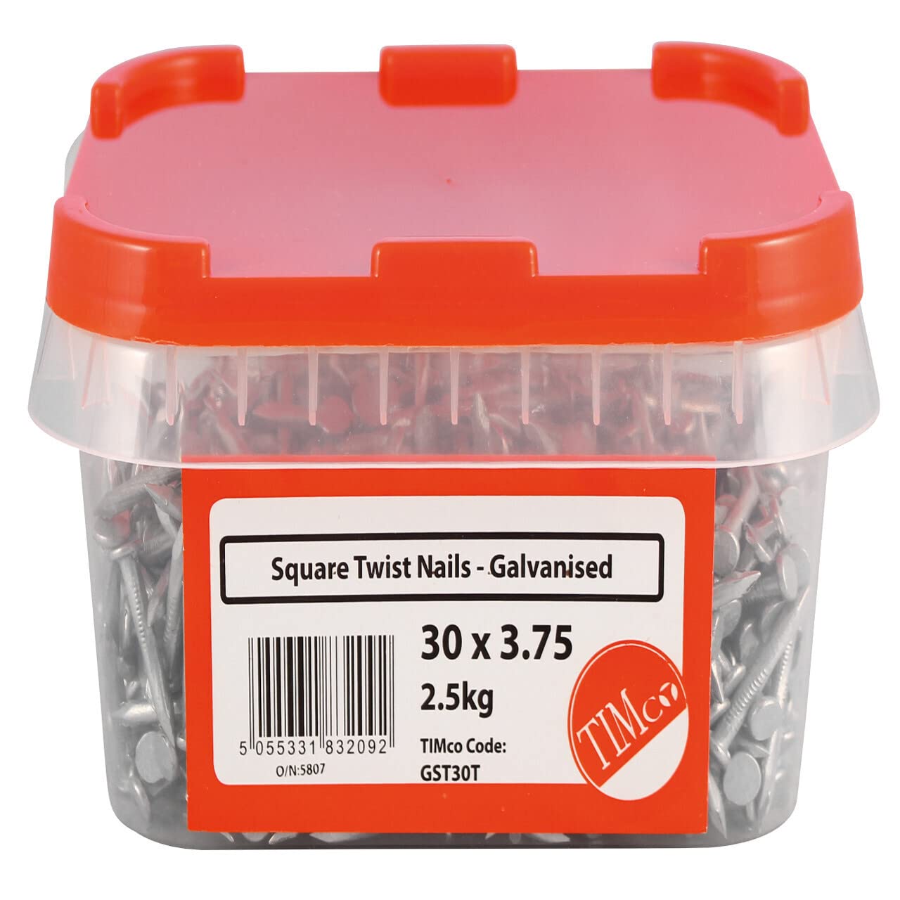 TIMCO GST30T - Square Twist Nails - Galvanised - 30 X 3.75-2.5KG Tub