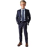 Haggar Boys' 4-Piece Suit, Dress Shirt & Tie Set