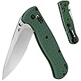 FLISSA 4.5" Folding Pocket Knife, Lightweight EDC Pocket Knife with Axis Lock, 3.2" AUS-8 Steel Blade, Sharp Camping Hiking Knife with Pocket Clip, Unique Tool Gift for Men, Dad (Green)