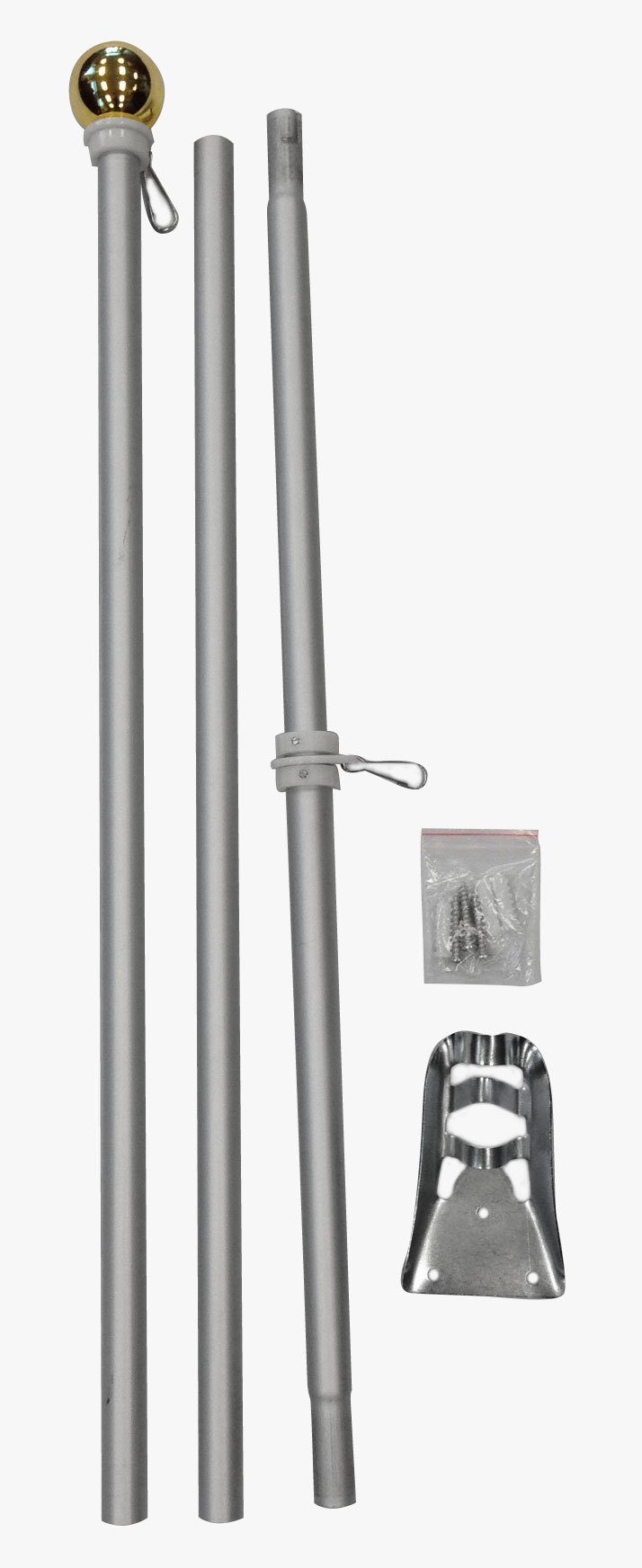 FlagsImp 6 Foot Aluminum Silver Pole with (Ball)