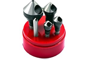 HHIP 2001-0006 5 Piece Zero-Flute Countersink and Deburr Tool Set, 82 Degree