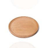 VSUINGO Small Mini 5.9" Round Wooden Tray | Tiny Tray for Kitchen, Coffee Table, Farmhouse Decor, Coasters, Countertop Organizer, Rustic Plates for Food &amp; Drinks