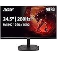 acer Nitro 24.5 Inch Full HD 1920 x 1080 ZeroFrame Design PC Gaming Monitor | AMD FreeSync Premium | Up to 280Hz Refresh | 1ms (VRB) | One Display Port 1.4 and Two HDMI 2.0 Ports | KG251Q Z1biip