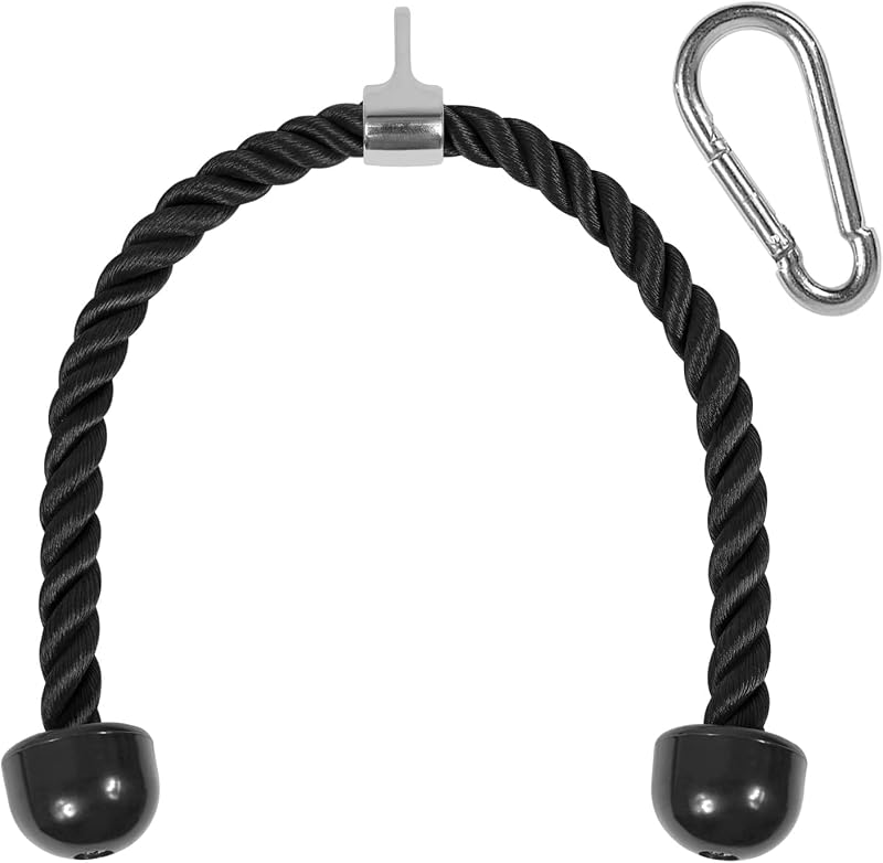 Yes4All Z6BK Tricep Rope 91.4 cm Black Nylon Braided Rope