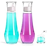 ZOBONETI Mouthwash Dispenser For Bathroom, Glass Mouth Wash Dispensers With Cup, Mouthwash Container Bottle Holder For Adults/Kid, 8.8 OZ, Set Of 2