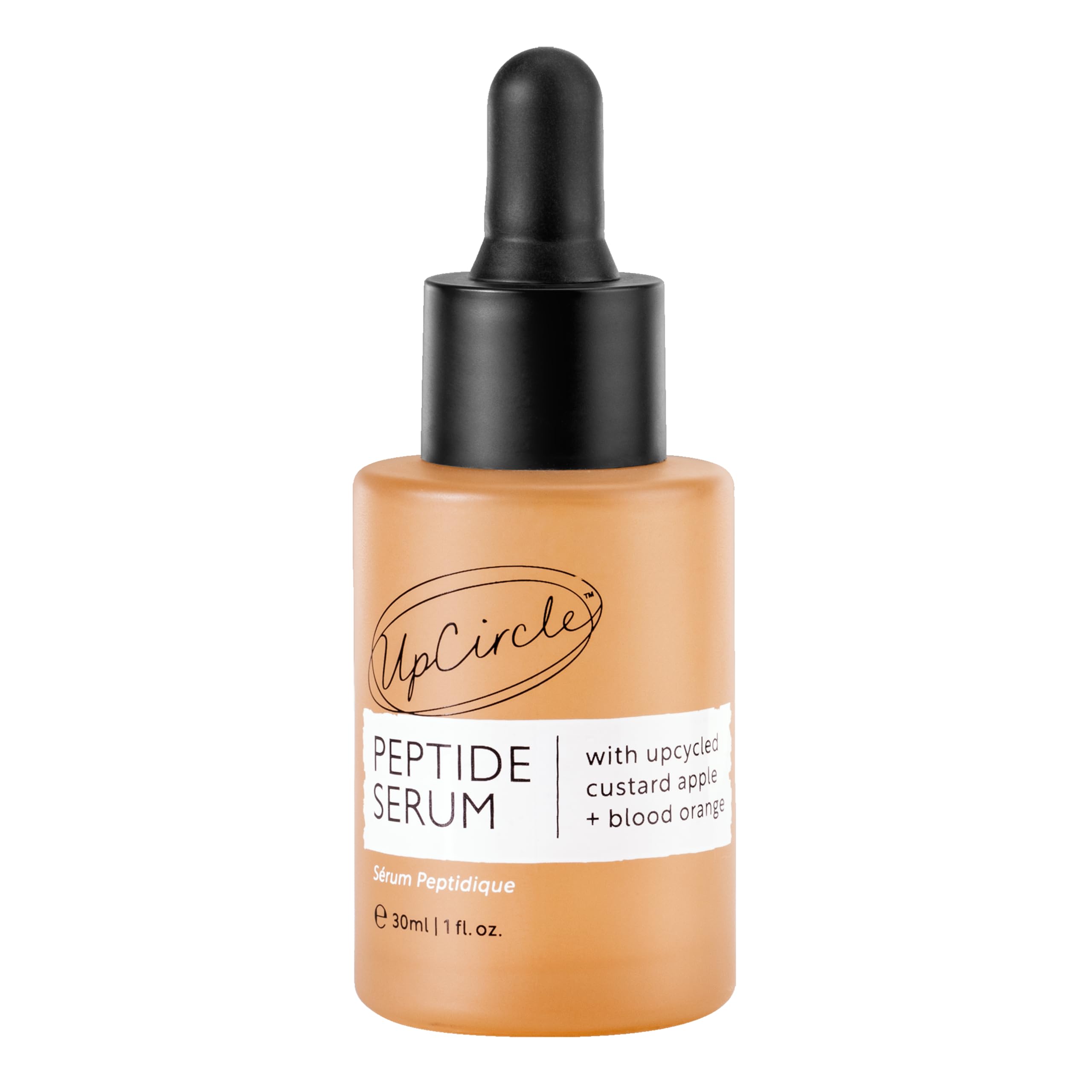 UpCircle Peptide Serum 30ml – Improves Skin Elasticity + Boosts Collagen – Custard Apple, Rich In Vitamin C + Blood Orange Brightens Skin - Vegan + Cruelty-Free