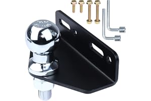 LAWNEAGLE Universal Trailer Hitch for Zero Turn Mower, Zero Turn Trailer Hitch Heavy Duty Steel and Black Powder Coating Protects with Chromed Lawn Mower Ball Hitch 2,000 lbs(1-7/8"x3/4"x2")