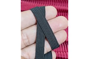 Noshad® Black, 10mm - 3/8" 1cm Flat Elastic Band Cord for Sewing Knicker, Scrunchies, Skirt, Dressmaking, Haberdashery, Clothing, DIY Arts and Crafts Accessory, Material, Supplies (10Meter - 11Yard)