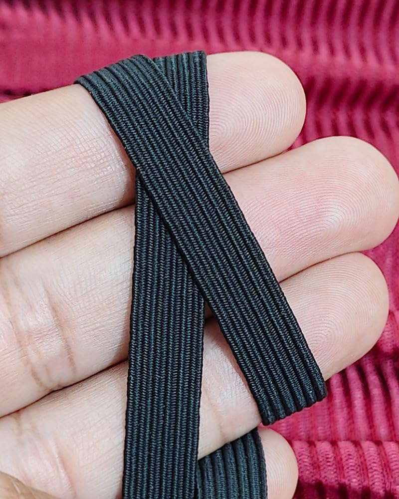 Noshad® Black, 10mm - 3/8" 1cm Flat Elastic Band Cord for Sewing Knicker, Scrunchies, Skirt, Dressmaking, Haberdashery, Clothing, DIY Arts and Crafts Accessory, Material, Supplies (10Meter - 11Yard)