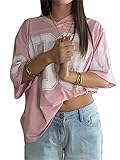 Oversized Jersey Shirts for Women Y2k Number