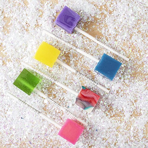 Hard Candy Cube Lollipop Suckers: Individually Wrapped Flavored Sucker Pack by Espeez for Candy Buffet, Weddings, Decorations - Old Fashioned Square Party Pops in Bulk - Assorted Flavors, 48 Count