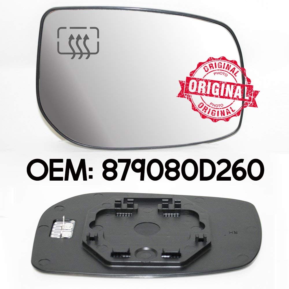 Right Side Door Wing Mirror Glass & Base Heated Compatible With Yaris 2006 Onwards OEM 879080D260