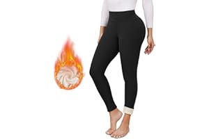XIIYUU Fleece Lined Leggings for Women High Waisted Soft Thermal Leggings Women Tummy Control Winter Warm Workout Yoga Pants