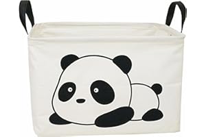 ACMUUNI Rectangle Panda Kids Storage Basket Laundry Clothes Basket Laundry Hamper with Handles,Baby Toys Storage Box and Bins Toys Gift Basket for Boys and Girls