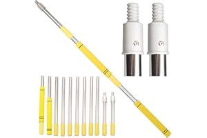 Frebuta Multi-Purpose Extension Pole,3 Feet to 12 Feet Gutter Cleaning Tools Extension Poles for Cleaning Stainless Steel Paint Roller Extension Pole Sponge Handle Sturdiness