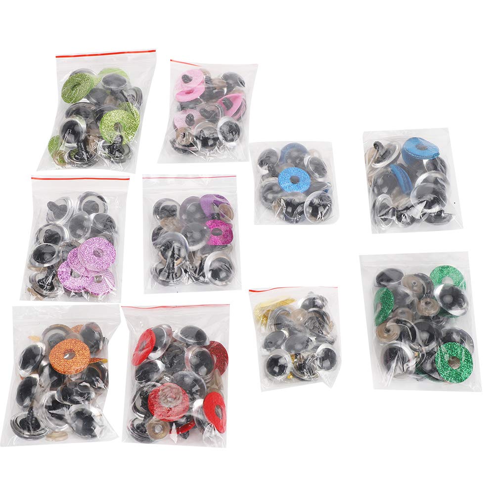 100Pcs 20mm Safety Eyes with Colorful Glitter Washer, Safety Eyes for Stuffed Animals Dolls(20mm)