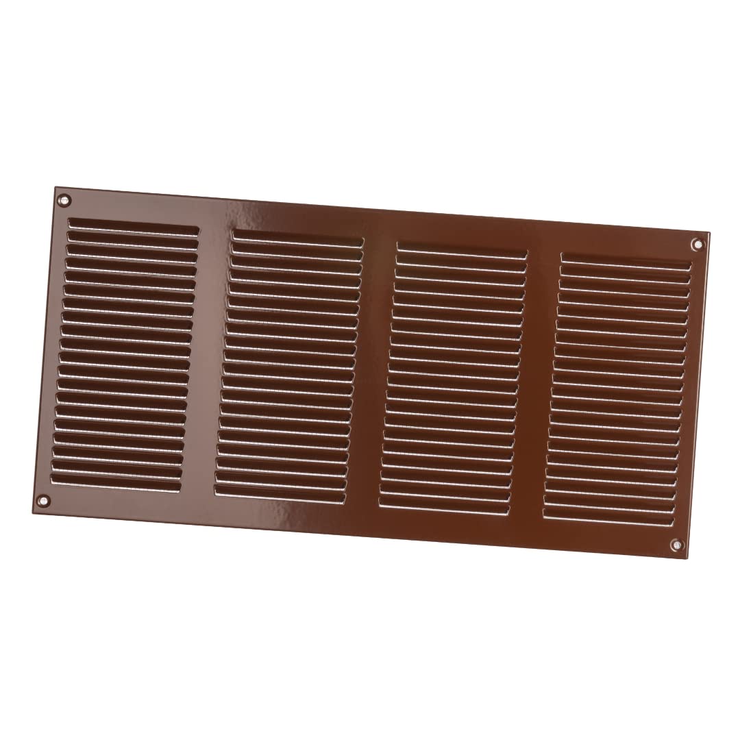 400x200mm / 16x8" inch Brown Metal Air Vent Grille Cover with Insect Mesh - Ventilation Cover