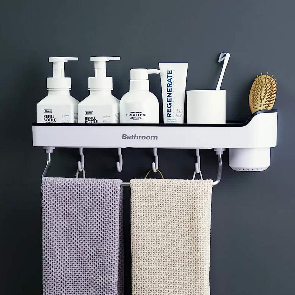 JHDUID Selbstklebendes Badezimmerregal Duschregal Aufbewahrungsregal