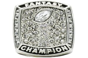 Kuseli 2017 Fantasy Football Championship Ring Trophy Prize for Fans Mens' Souvenir Gift - Silver