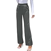 ZAFUL Womens Wide Leg Pants High Waisted Casual Pants for Women Stretchy Business Dress Work Pocket Trousers Pant