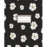 Composition Notebook: The Night Cottage Flower Journal| Wide Ruled| 7.5 x 9.25 inches,100 pages, Perfect for Student, Teachers, Journaling