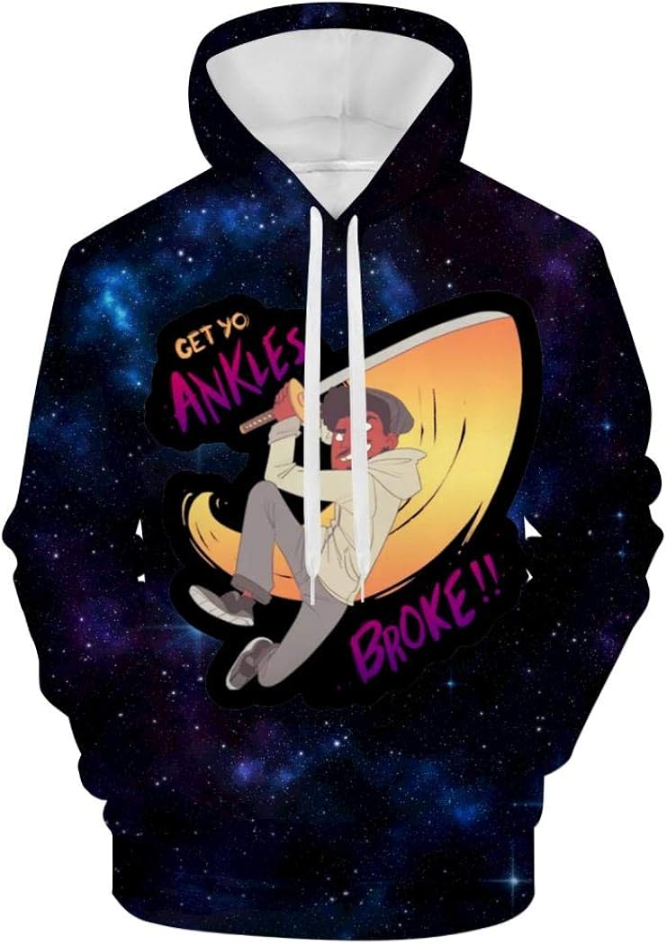 Coryx-Ken-shin Men's Novelty Hoodie Fashion 3D Pullover Sweatshirt Activewear Winter Jacket