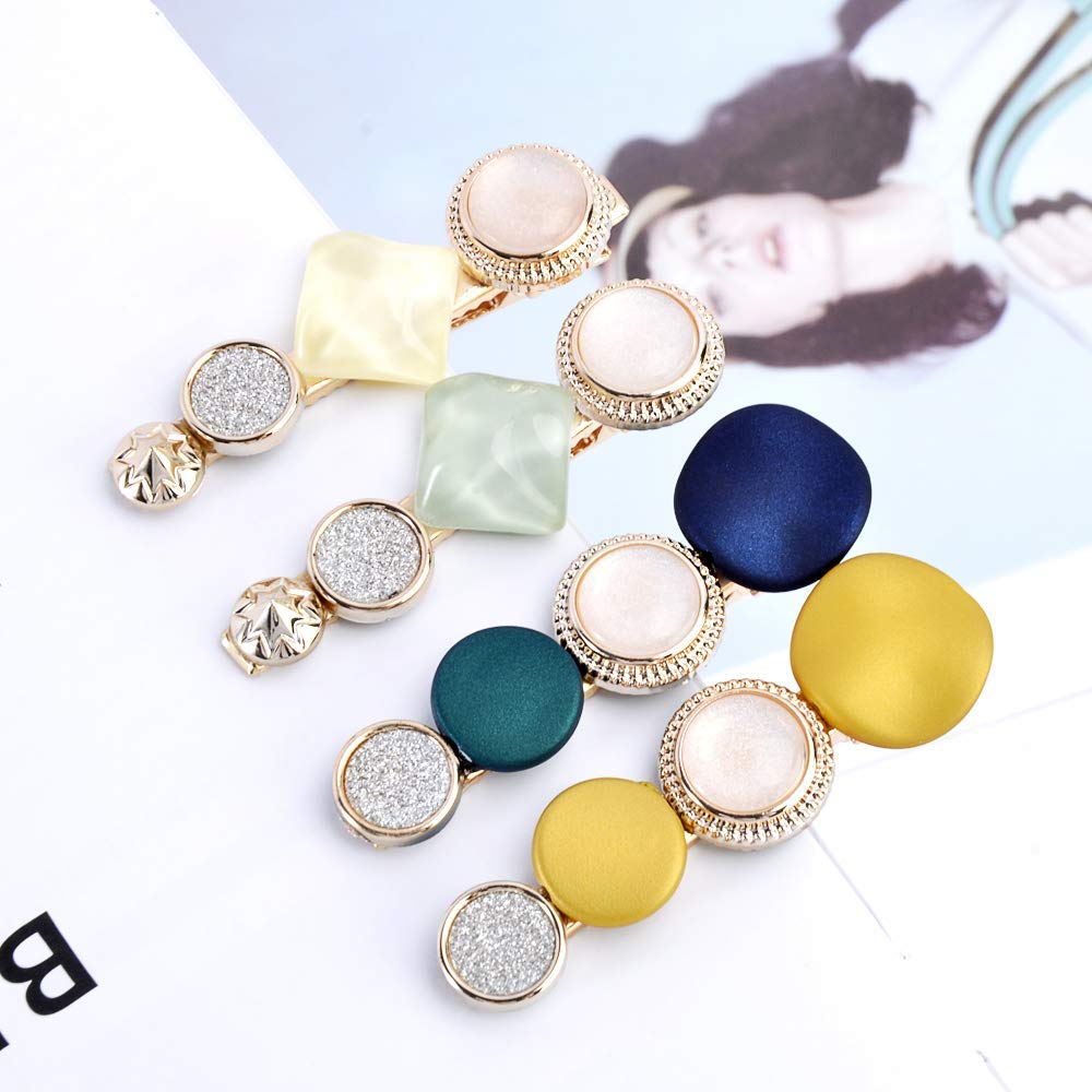 20 Pack Hair Accessories, Fashion Korean Pearl Hair Clips, Acrylic Resin Macaron Barrettes for Women : Beauty