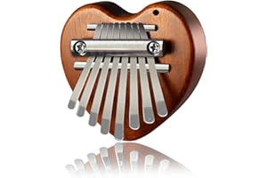 DSSPORT Mini kalimba 8 key thumb piano,african wood kalimba thumb piano for Kids Adults,Finger Piano kalimba musical instruments for Msuic beginners-Heart Shaped