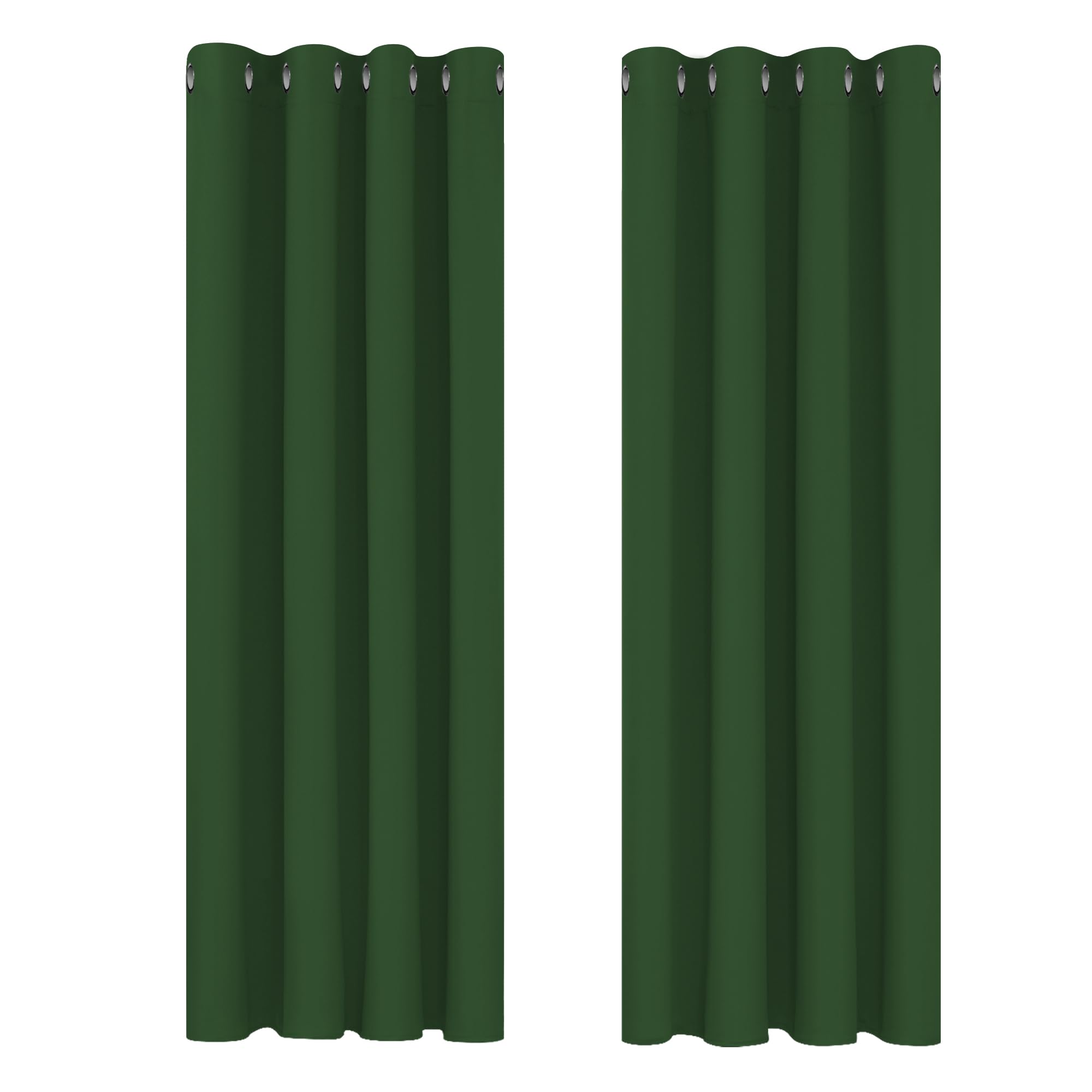 Deconovo Green Curtains Bedroom Thermal Insulated Eyelet Blackout Curtains 46 x 72 Inch Forest Green Two Panels