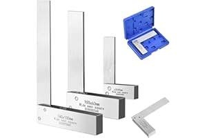 Machinist Square Set 2, 4, 6 Inch, Atarvana Mechanical Steel High Precision 90 Degree Square, Harden Carbon Steel Engineer Wide Base Square, L-Type Right Angle Ruler Tool for Woodworking