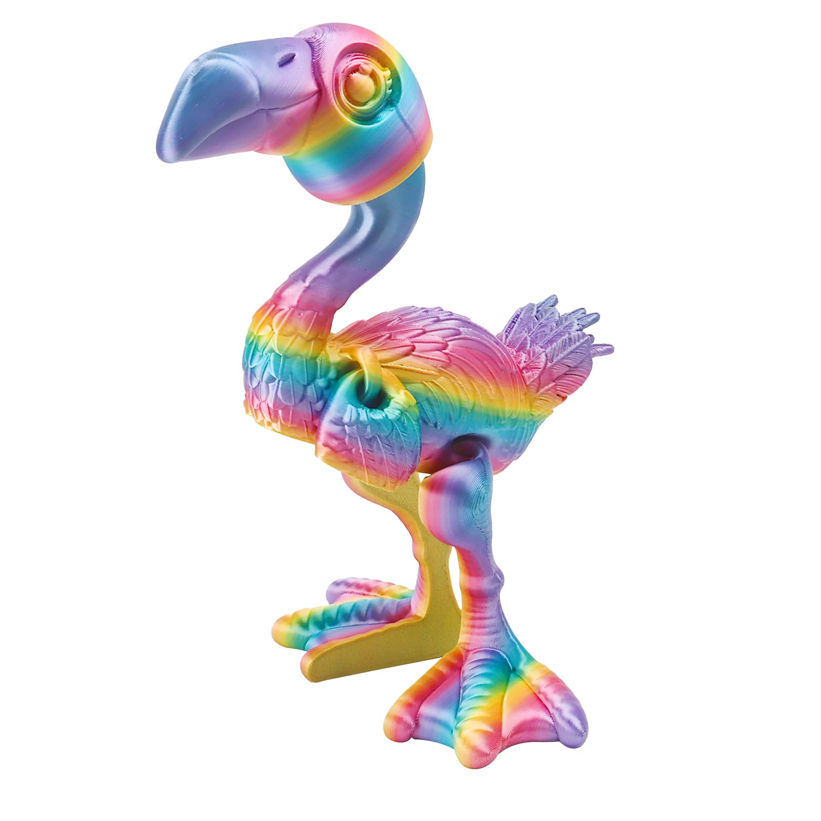 Photo 1 of *MINOR DAMAGE - USED*
3D-Printed Flamingo Model, Realistic Articulated Animals, Flexible Joint Figurine, Desktop Pets, Surprise Gift(Macaron)